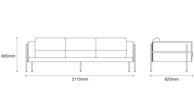 Case Forum 3 Seat Sofa