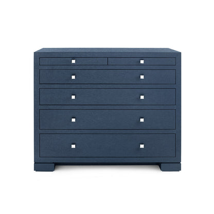 Frances Lacquered Grasscloth 6 Drawer Accent Chest