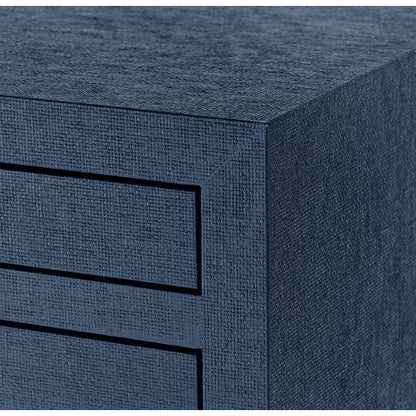 Frances Lacquered Grasscloth 6 Drawer Accent Chest