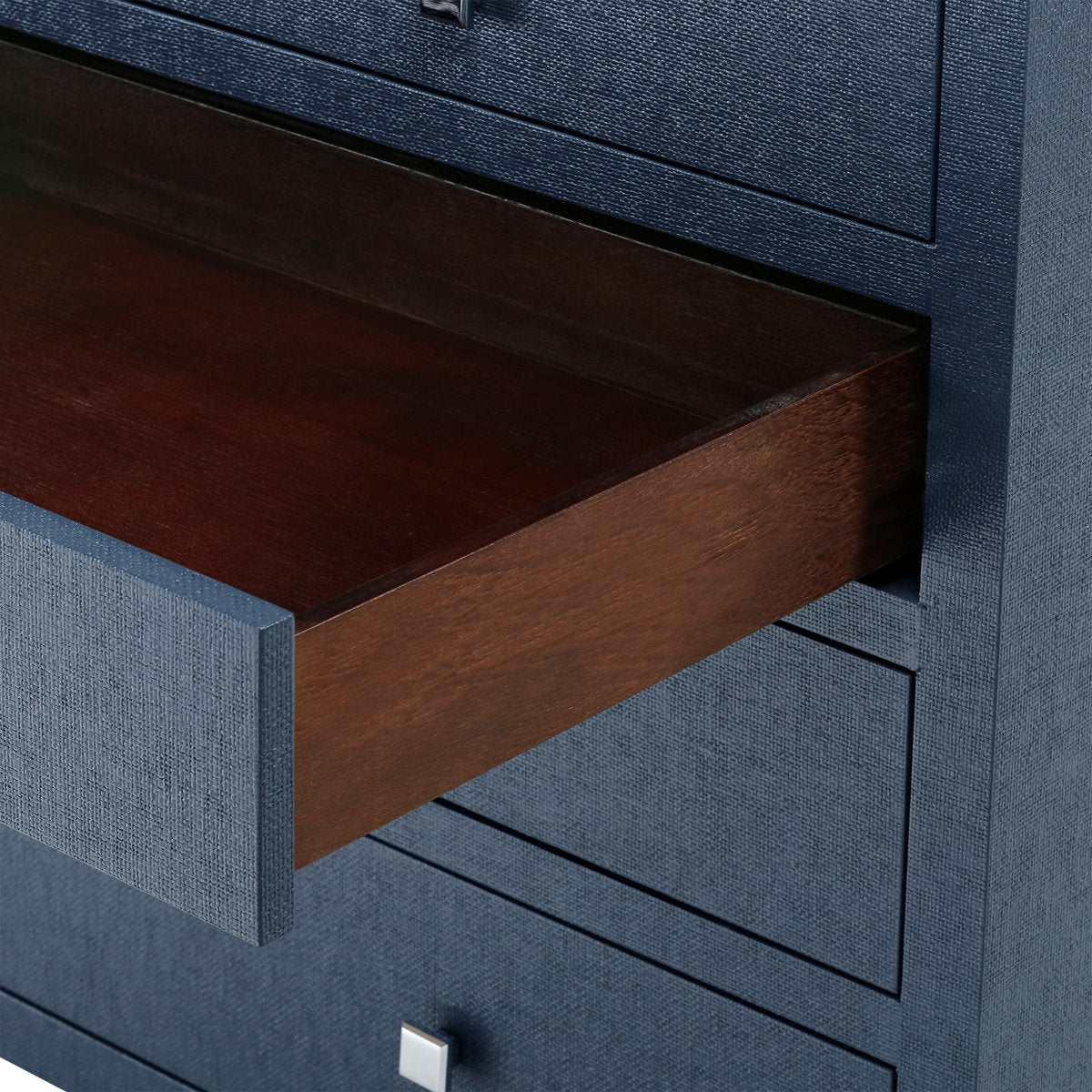 Frances Lacquered Grasscloth 6 Drawer Accent Chest