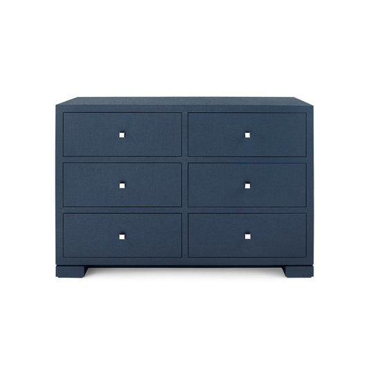 Frances Lacquered Grasscloth 6 Drawer Accent Chest