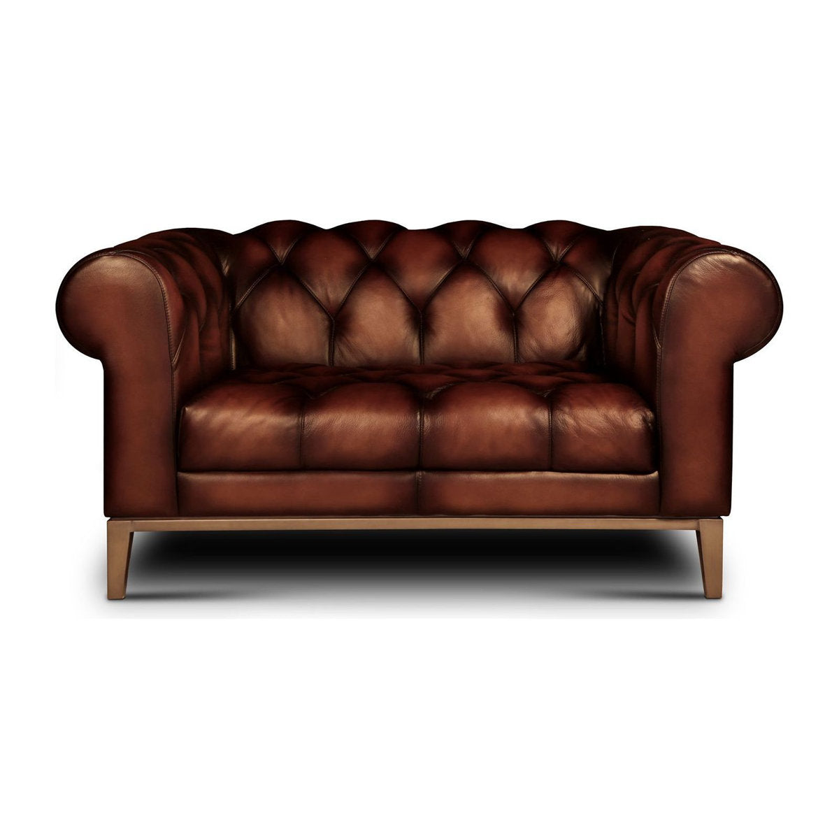 Eleanor Rigby Gaga 62 Genuine Leather Rolled Arm Chesterfield Loveseat
