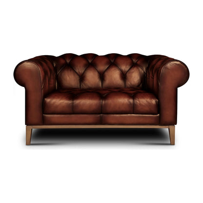 Eleanor Rigby Gaga 62 Genuine Leather Rolled Arm Chesterfield Loveseat
