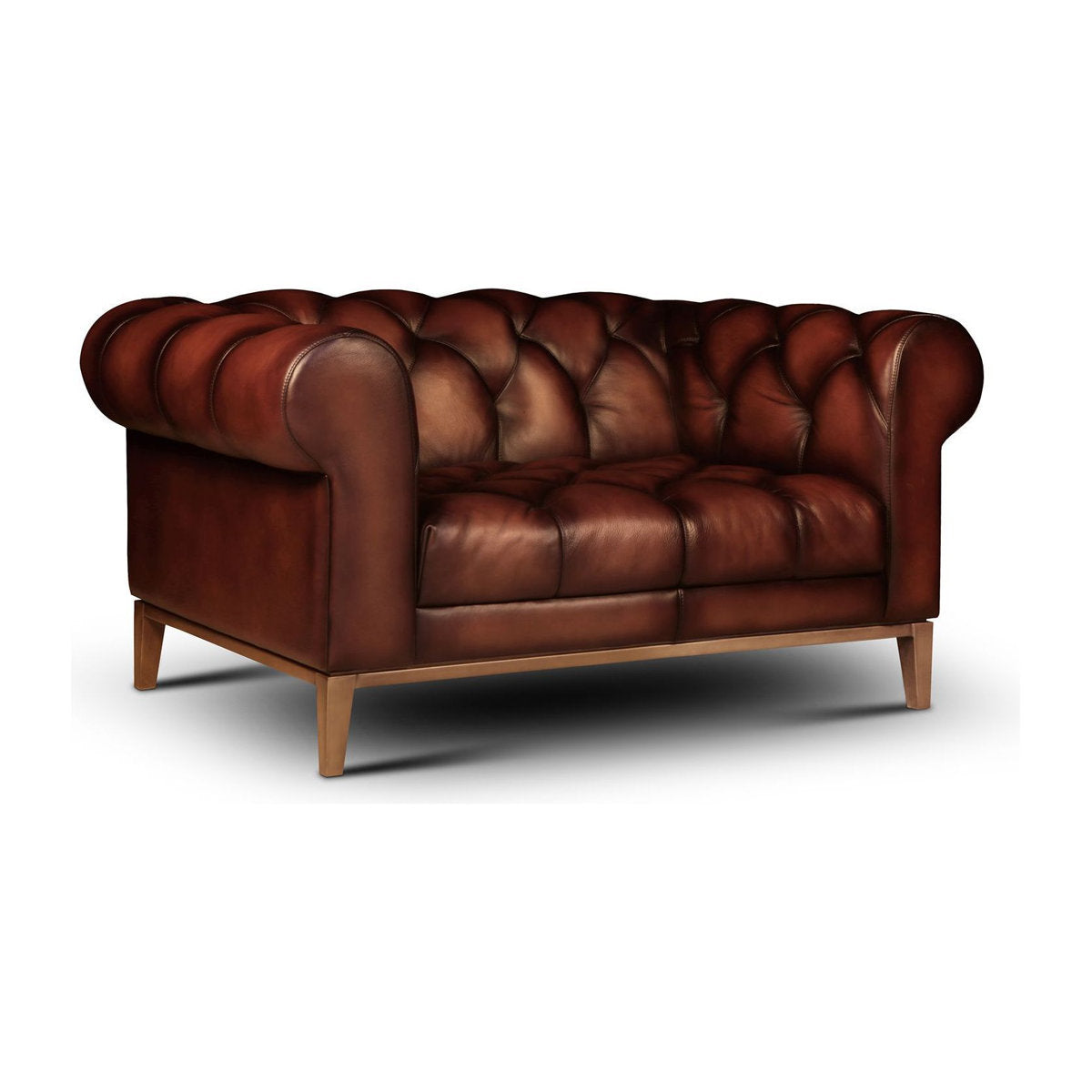 Eleanor Rigby Gaga 62 Genuine Leather Rolled Arm Chesterfield Loveseat