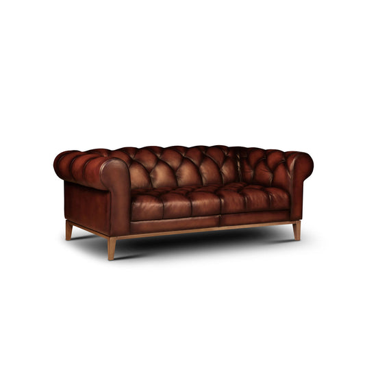 Eleanor Rigby Gaga 66 Genuine Leather Rolled Arm Chesterfield Sofa