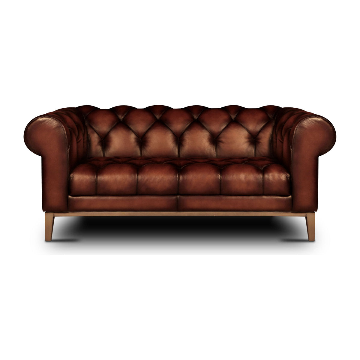 Eleanor Rigby Gaga 66 Genuine Leather Rolled Arm Chesterfield Sofa