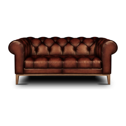 Eleanor Rigby Gaga 66 Genuine Leather Rolled Arm Chesterfield Sofa
