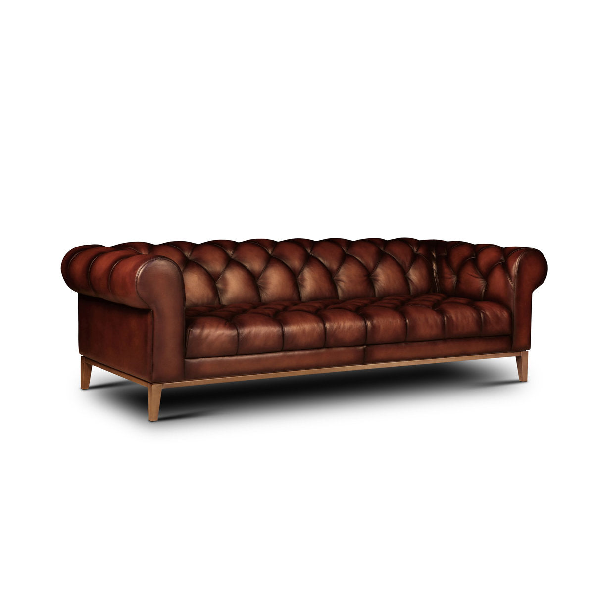 Eleanor Rigby Gaga 96 Genuine Leather Rolled Arm Chesterfield Sofa
