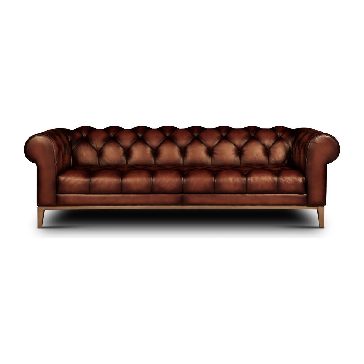 Eleanor Rigby Gaga 96 Genuine Leather Rolled Arm Chesterfield Sofa