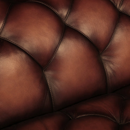 Eleanor Rigby Gaga 96 Genuine Leather Rolled Arm Chesterfield Sofa