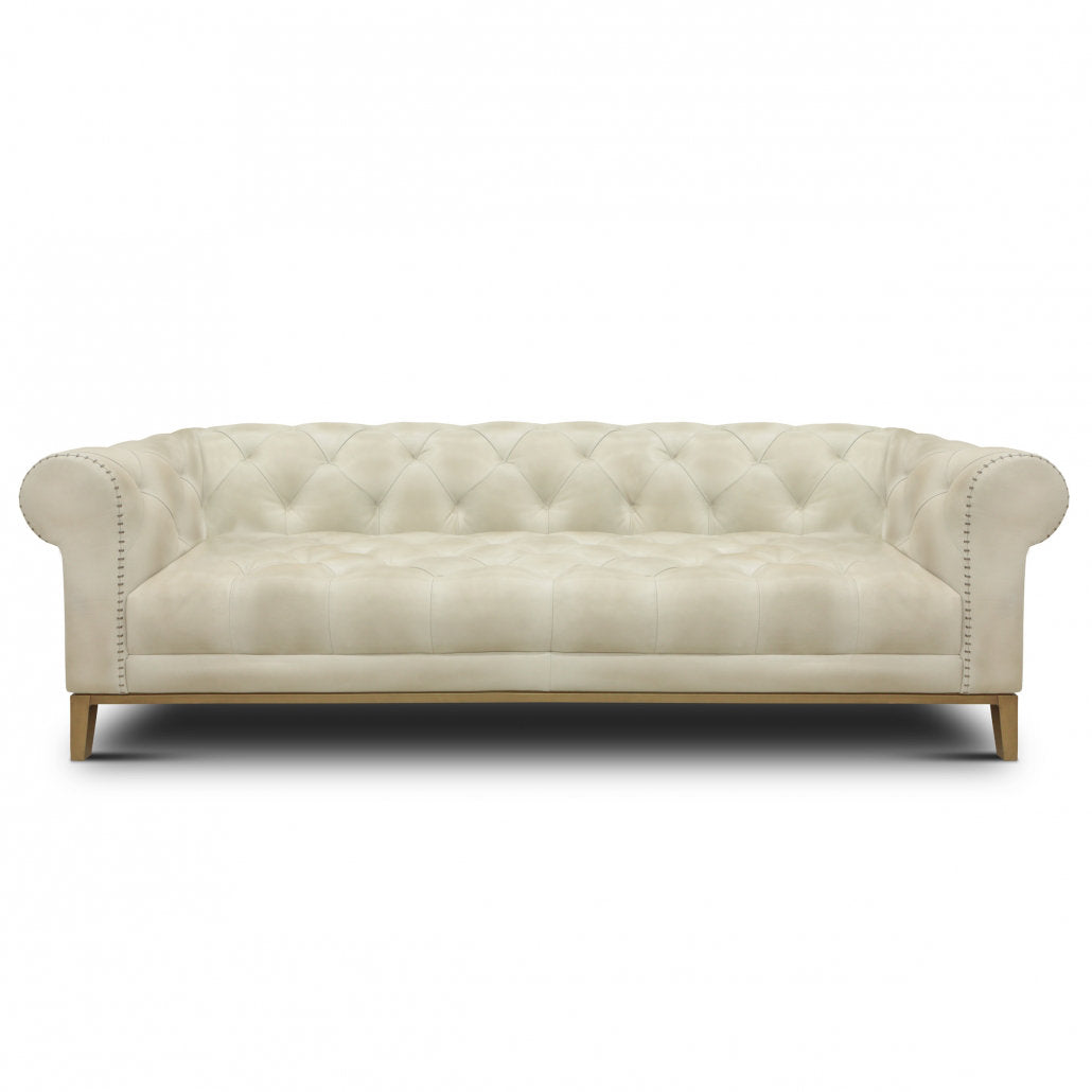 Eleanor Rigby Gaga 96 Genuine Leather Rolled Arm Chesterfield Sofa