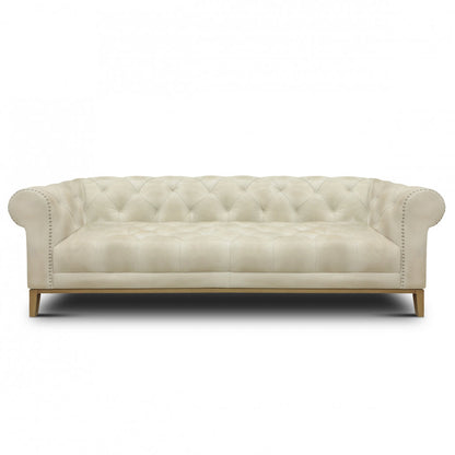 Eleanor Rigby Gaga 96 Genuine Leather Rolled Arm Chesterfield Sofa
