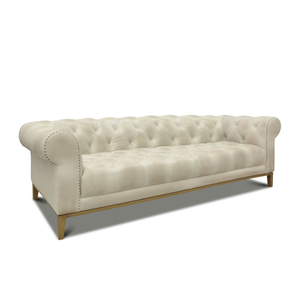 Eleanor Rigby Gaga 96 Genuine Leather Rolled Arm Chesterfield Sofa