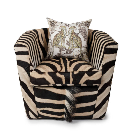 Genuine Hide Barrel Chair