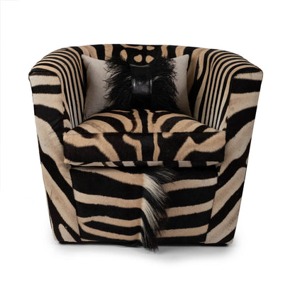 Genuine Hide Barrel Chair