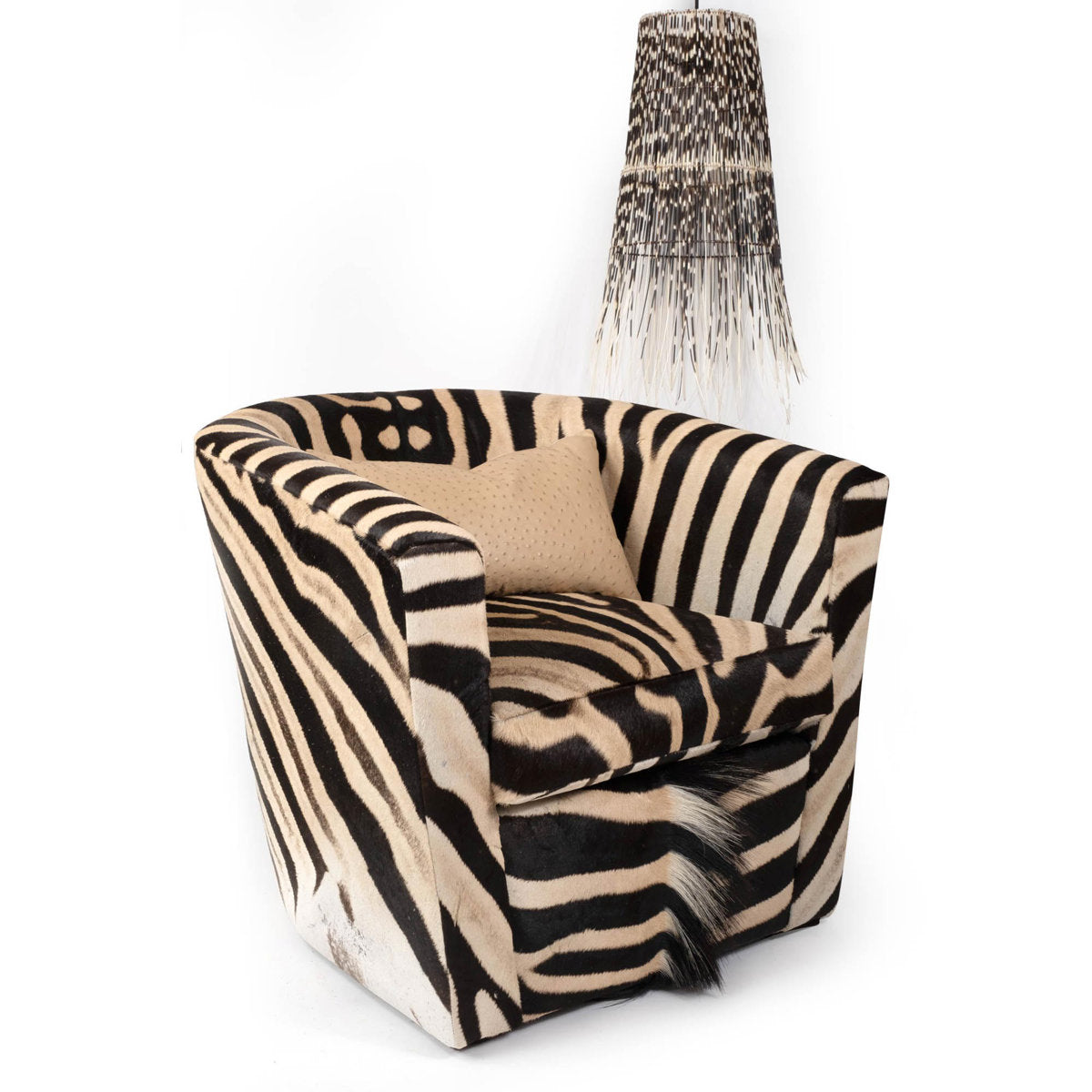 Genuine Hide Barrel Chair