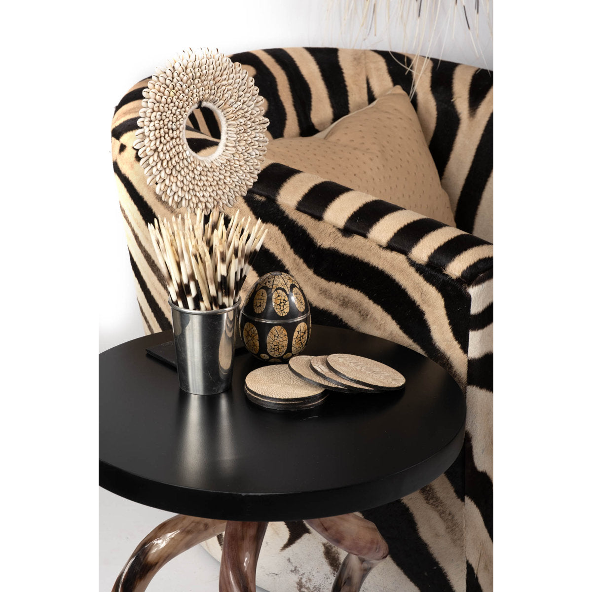 Genuine Hide Barrel Chair