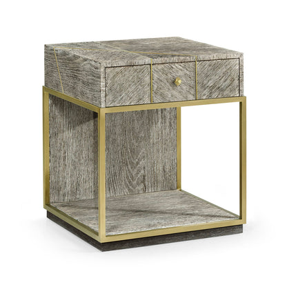 Geometric 1 - Drawer Solid Wood Nightstand