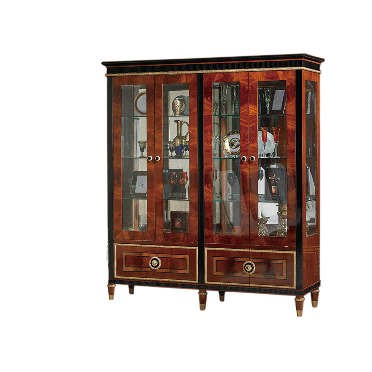 Giovanni Solid Wood Lighted China Cabinet