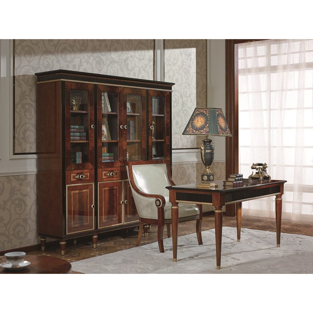 Giovanni Solid Wood Lighted China Cabinet