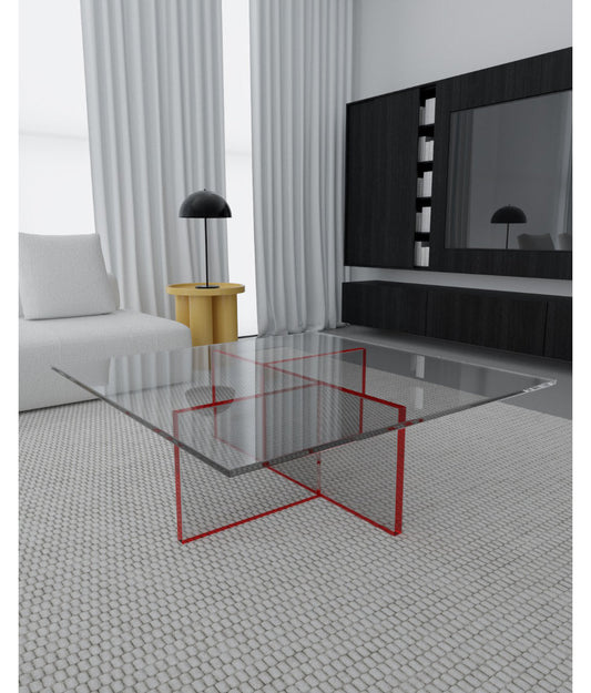 Gusto Design Collection Sunny Coffee Table Red Color Edge