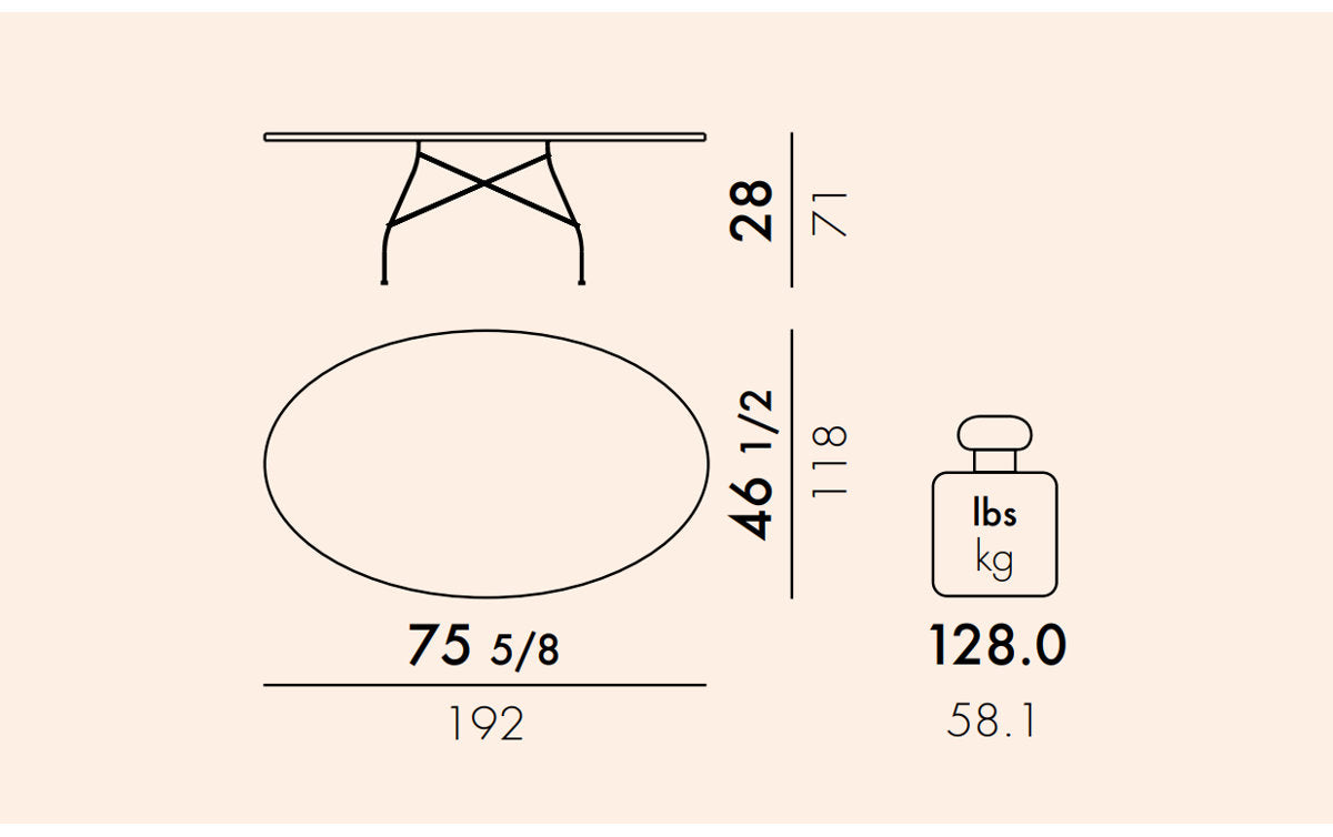 Glossy Oval Dining Table