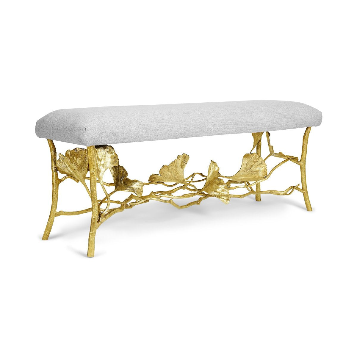 Golden Ginkgo Upholstered Bench