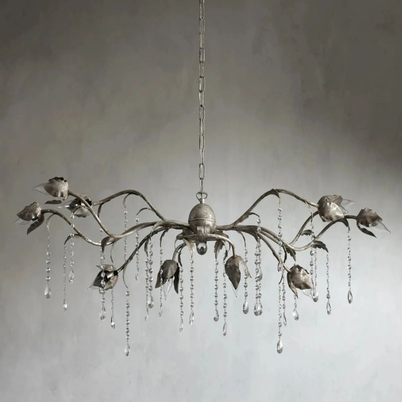 Gothic Viticci Silver Rectangular Chandelier