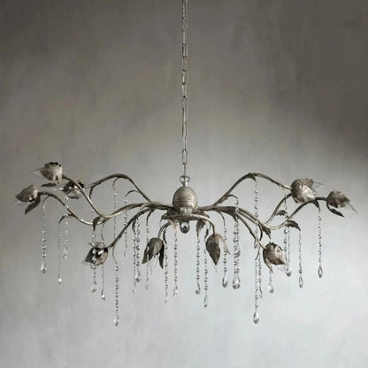 Gothic Viticci Silver Rectangular Chandelier