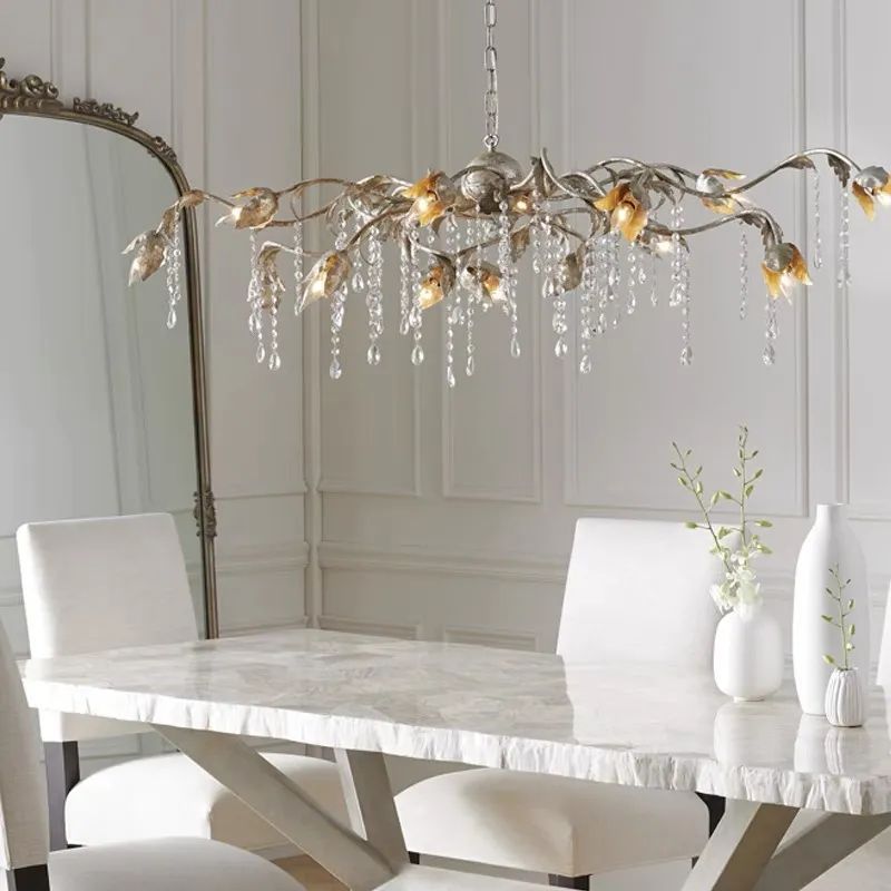 Gothic Viticci Silver Rectangular Chandelier