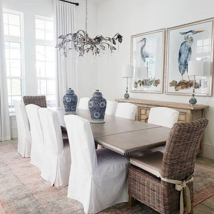Gothic Viticci Silver Rectangular Chandelier