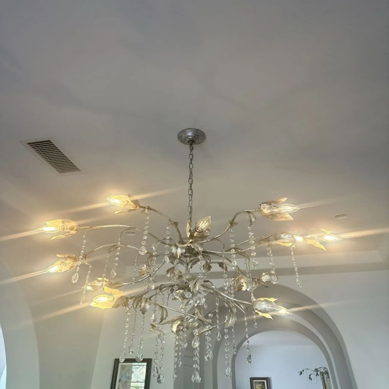 Gothic Viticci Silver Round Chandelier 40"
