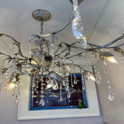Gothic Viticci Silver Round Chandelier 40"
