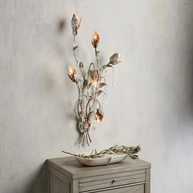 Gothic Viticcio Silver Wall Sconce