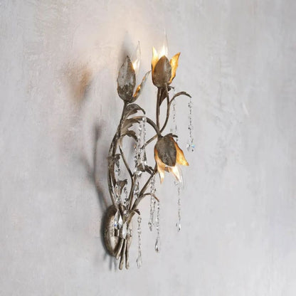Gothic Viticcio Silver Wall Sconce
