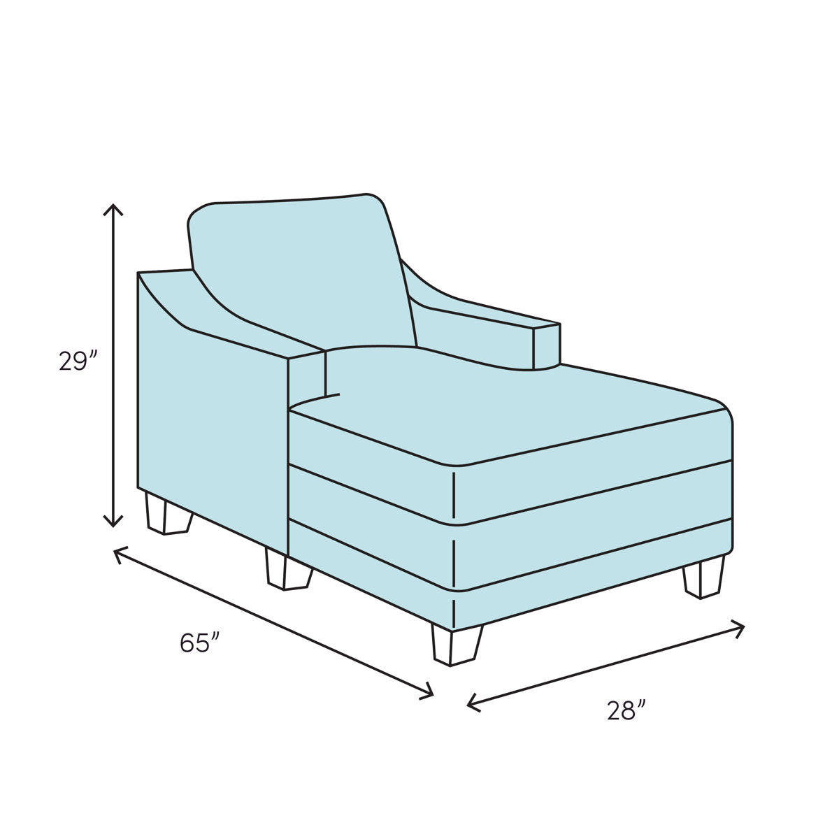 Haute House Home Gramercy Chaise Lounge
