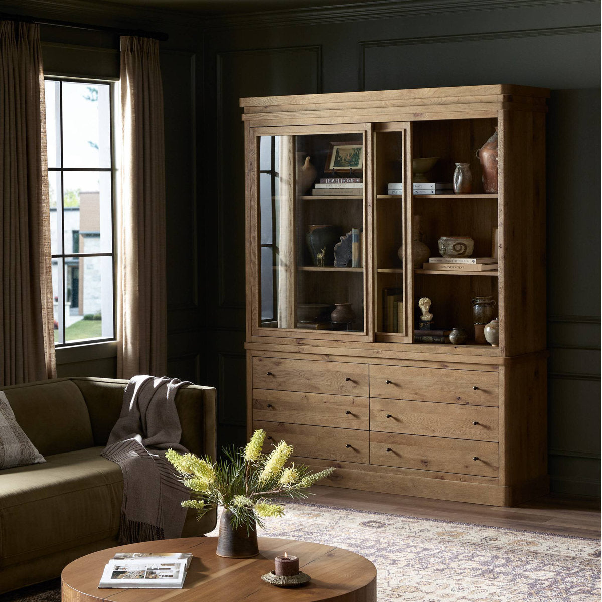 Four Hands Grand Cabinet Honey Brown Oak