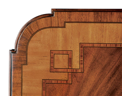 Greek Key Mahogany Wood Dining Table