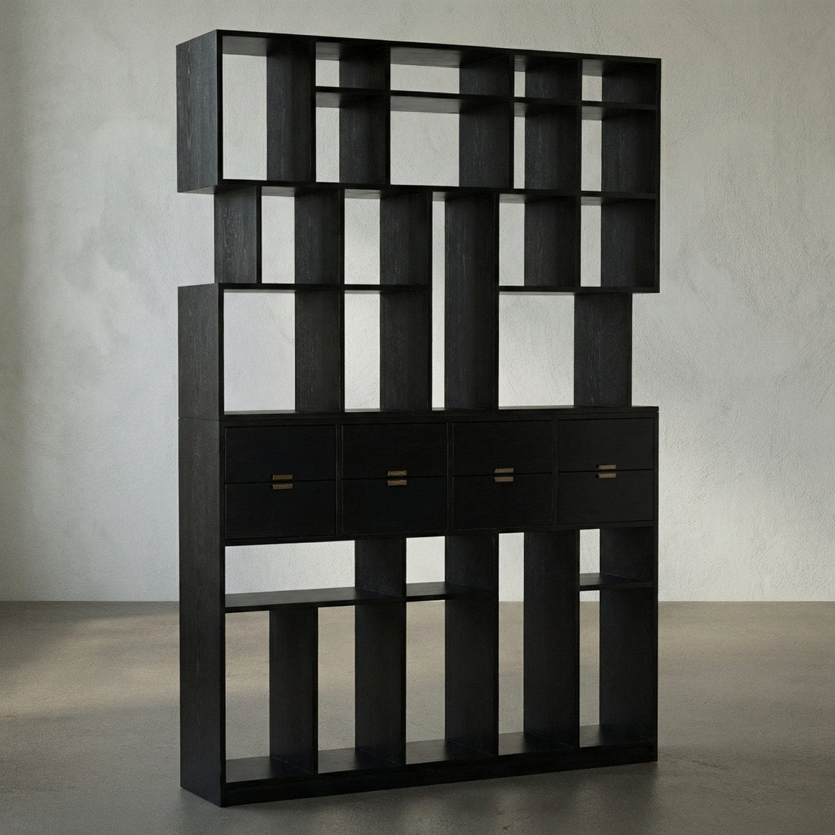 Grobius Bookcase, Hand Rubbed Black