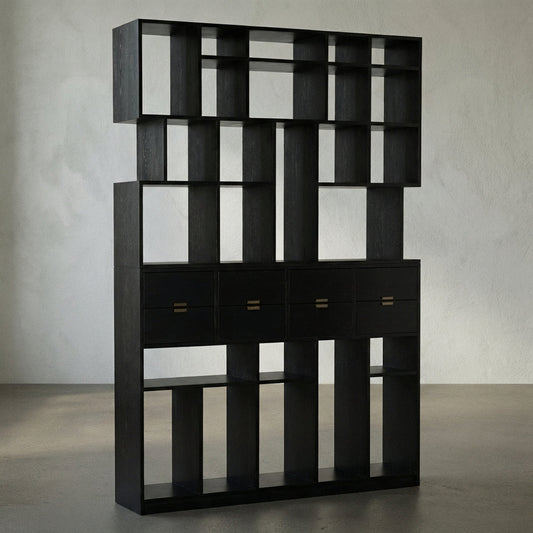 Grobius Bookcase, Hand Rubbed Black