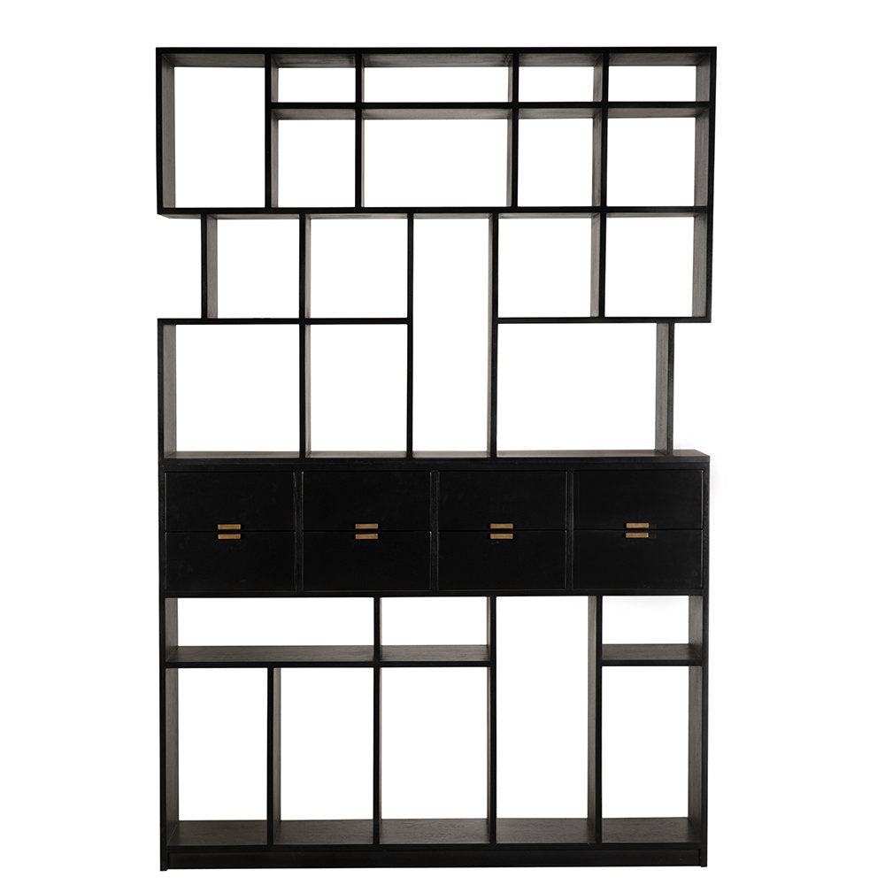 Grobius Bookcase, Hand Rubbed Black