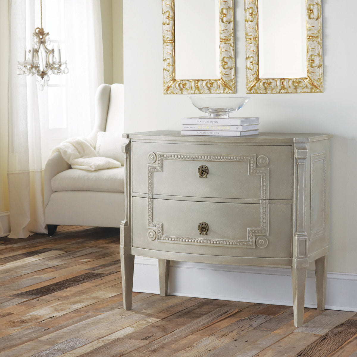 Modern History Home Gustavian 2 Drawer Chest