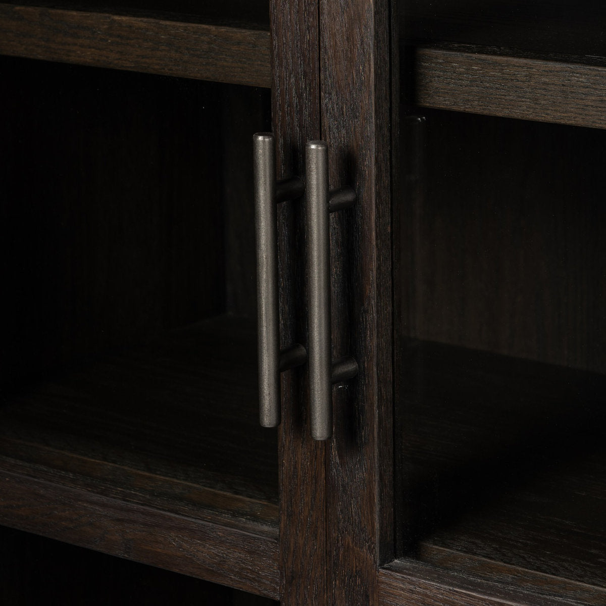 Four Hands Hepburn Cabinet Dark Anthracite Oak