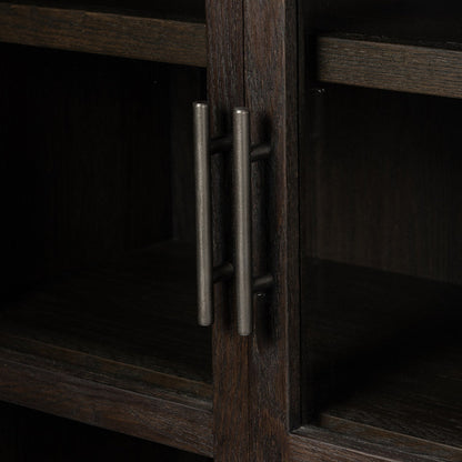 Four Hands Hepburn Cabinet Dark Anthracite Oak
