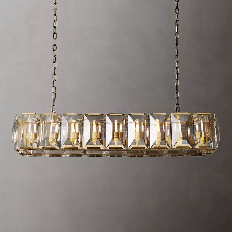 Harlow Crystal Rectangular Chandelier 62"