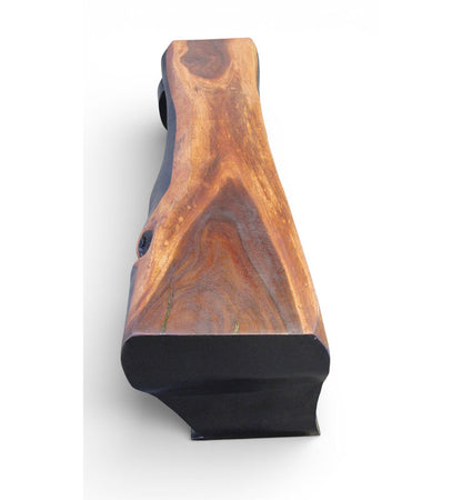 Hand Carved Modern Sculptural Bench in Ebony 1