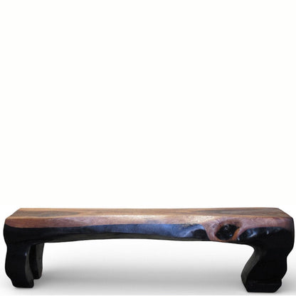 Hand Carved Modern Sculptural Bench in Ebony 1