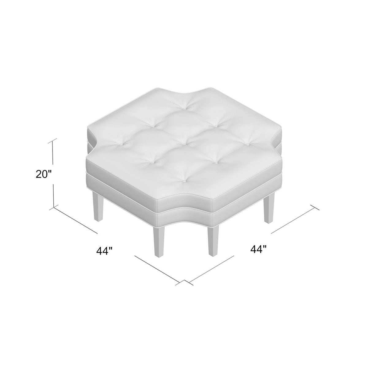 Ambella Harlow 44 Tufted Cocktail Ottoman