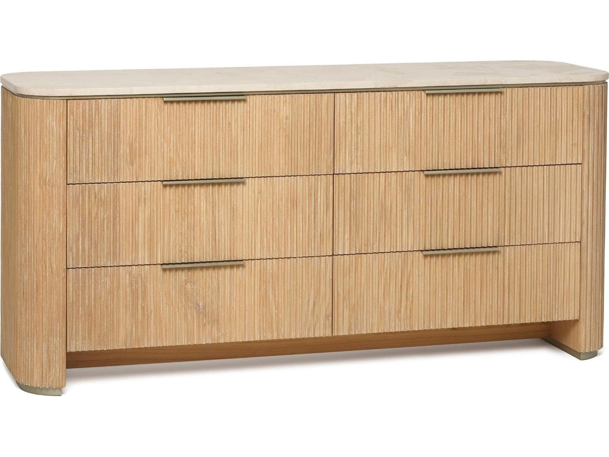 Morrison 6-Drawers Beige Mindi Wood Double Dresser