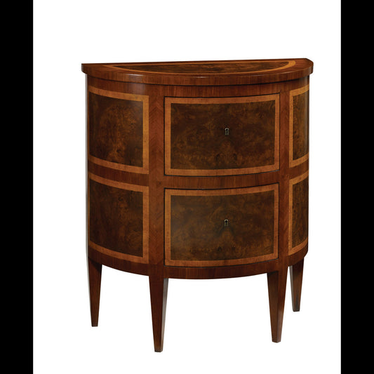 Modern History Home Inlaid 2 Drawer Half Circle Accent Chest